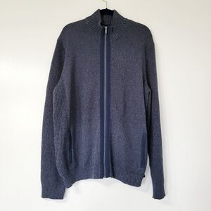 Daniel Hechter Paris Men's Blue Cotton Zip-Up Sweater Size XXL